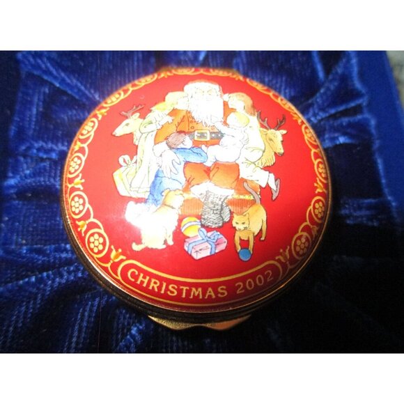 Enamel Box, Halcyon Days, Christmas‎ 2002, Snuff Pill Jewelry Trinket England - Picture 5 of 10